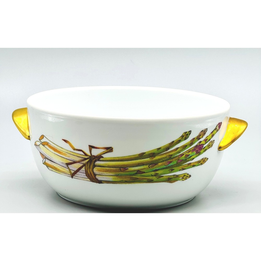 Royal Worcester Evesham Gold Casserole Dish Serving Asparagus Chestnut Handles